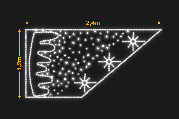 Cielo con estrellas en estructura trapezoidal 2,4x1,2m