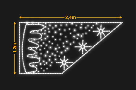 Cielo con estrellas en estructura trapezoidal 2,4x1,2m
