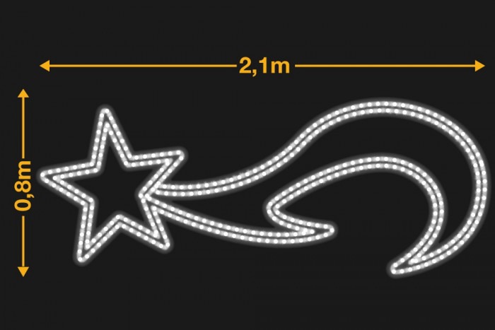 Estrella de Belén redondeada 0,8x2,1m