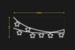 Estrellas en tendedero 2,4x1m