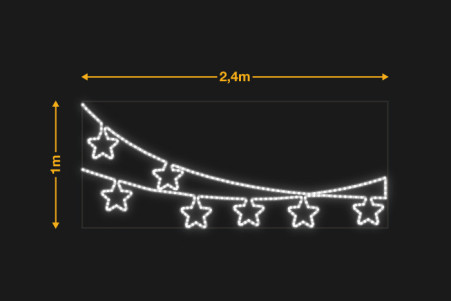 Estrellas en tendedero 2,4x1m