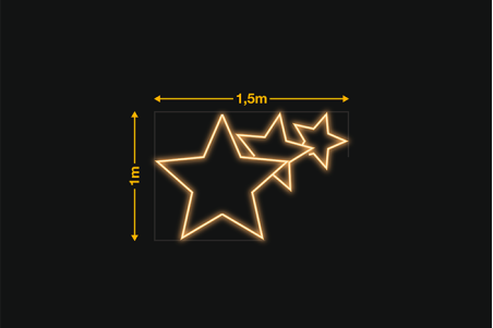 Tres estrellas crecientes 1x1,5m