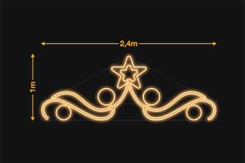 Estrella con rizo 2,4x1m