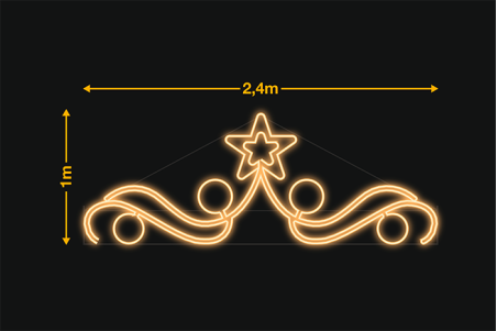 Estrella con rizo 2,4x1m