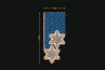 2 copos sobre manto azul 1x2,4m