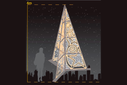 Árbol de 3 caras con estrellas