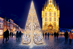 Árbol de 3 caras con estrellas