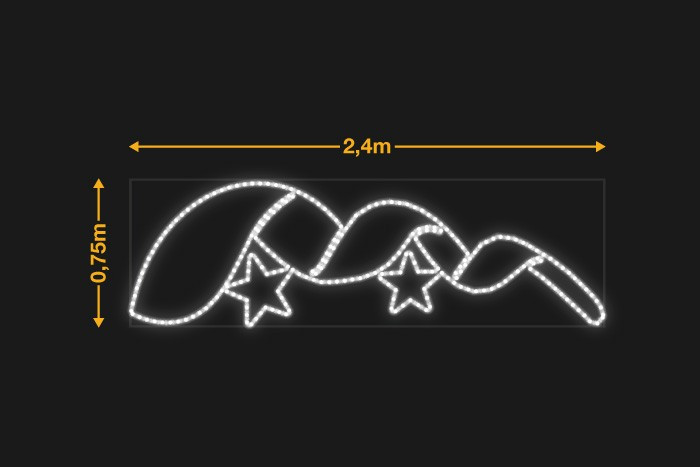 Cinta curvada con 2 estrellas 2,4x0,75m
