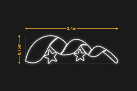 Cinta curvada con 2 estrellas 2,4x0,75m