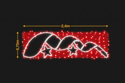 Cinta curvada con 2 estrellas 2,4x0,75m