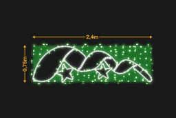 Cinta curvada con 2 estrellas 2,4x0,75m