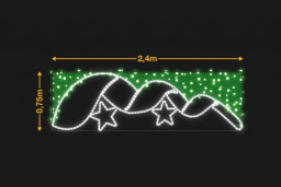 Cinta curvada con 2 estrellas 2,4x0,75m
