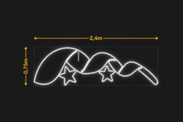 Cinta curvada con 2 estrellas 2,4x0,75m