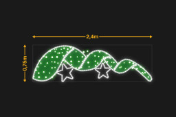Cinta curvada con 2 estrellas 2,4x0,75m