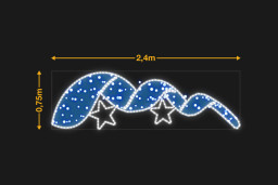 Cinta curvada con 2 estrellas 2,4x0,75m