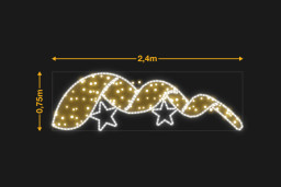 Cinta curvada con 2 estrellas 2,4x0,75m