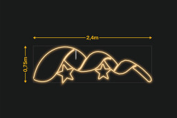 Cinta curvada con 2 estrellas 2,4x0,75m