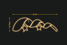 Cinta curvada con 2 estrellas 2,4x0,75m