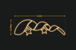 Cinta curvada con 2 estrellas 2,4x0,75m