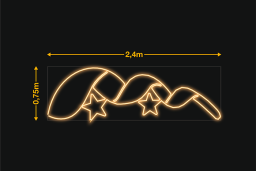 Cinta curvada con 2 estrellas 2,4x0,75m