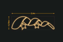 Cinta curvada con 2 estrellas 2,4x0,75m