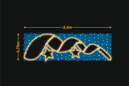 Cinta curvada con 2 estrellas 2,4x0,75m