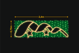 Cinta curvada con 2 estrellas 2,4x0,75m