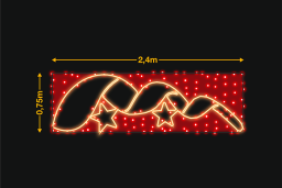 Cinta curvada con 2 estrellas 2,4x0,75m