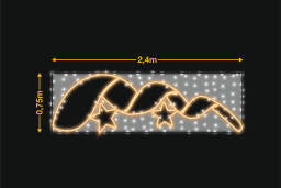 Cinta curvada con 2 estrellas 2,4x0,75m