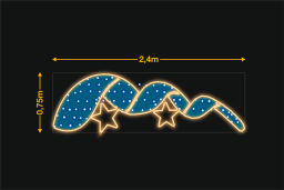 Cinta curvada con 2 estrellas 2,4x0,75m