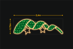 Cinta curvada con 2 estrellas 2,4x0,75m