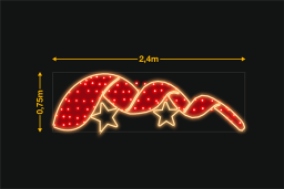 Cinta curvada con 2 estrellas 2,4x0,75m