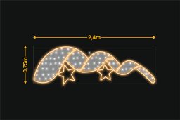 Cinta curvada con 2 estrellas 2,4x0,75m