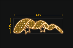 Cinta curvada con 2 estrellas 2,4x0,75m