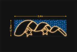 Cinta curvada con 2 estrellas 2,4x0,75m