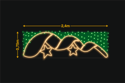 Cinta curvada con 2 estrellas 2,4x0,75m