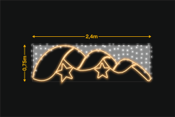 Cinta curvada con 2 estrellas 2,4x0,75m