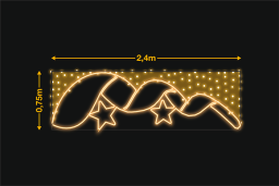 Cinta curvada con 2 estrellas 2,4x0,75m