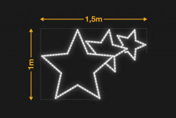 Tres estrellas crecientes 1x1,5m