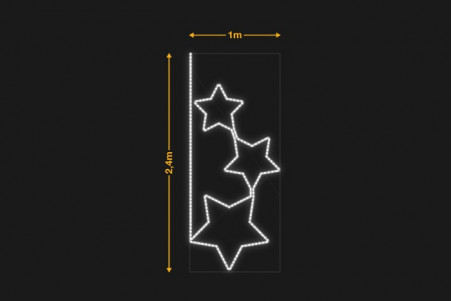 3 estrellas sobre un manto azul 1x2,4m