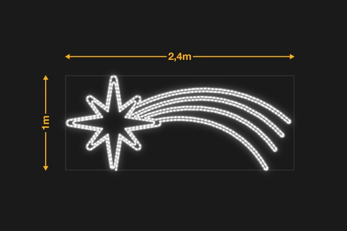 Estrella fugaz de 8 puntas (2,4x1m)