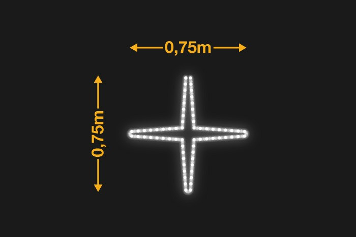 Estrella de 4 puntas 0,75x0,75m