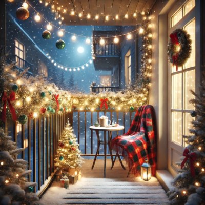 balcon navideno luces