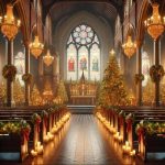 iglesia decorada navidad interior