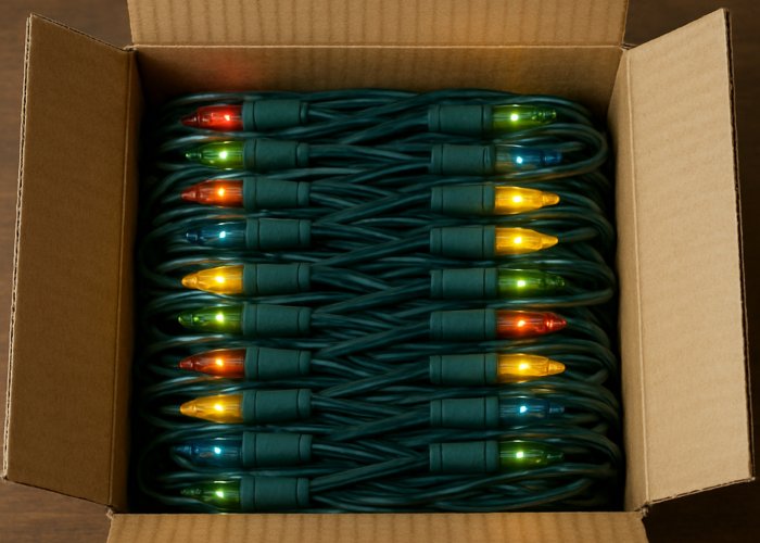 ordenar luces de navidad y guardar