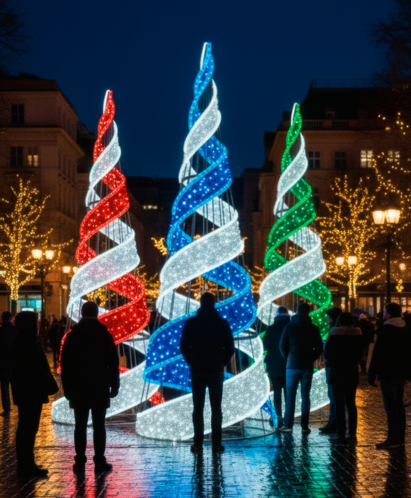 3 Cono LED Espiral en un parque