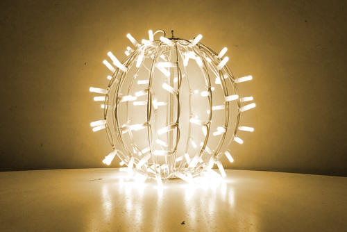 Esfera LED 3D blanco calido