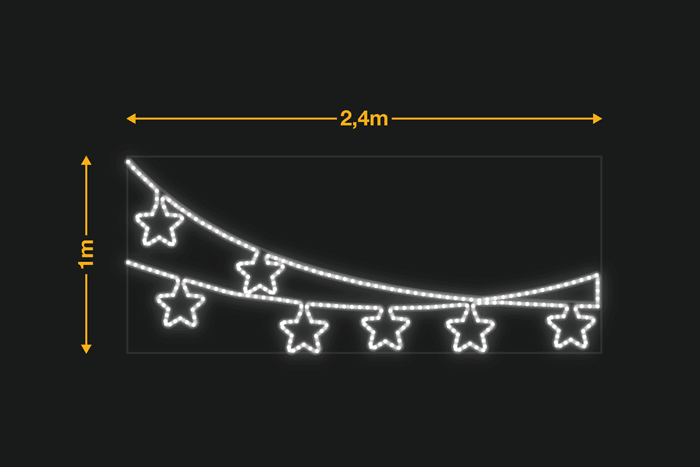 Estrellitas en tendedero 2,4x1m