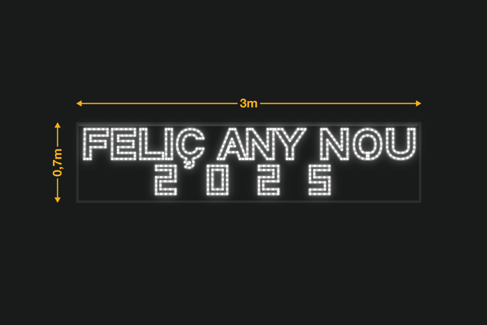 Feliç any nou 20xx 3x0,7m