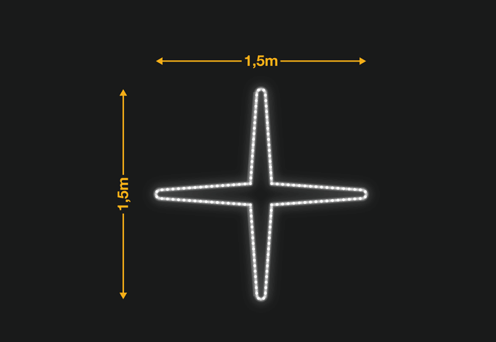 Estrella de 4 puntas 1,5x1,5m